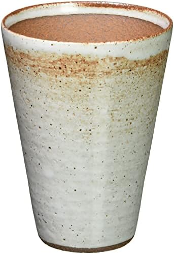 長谷製陶(Нагатани Сэйтоу) Една чаша Hasegaen ASK-04, Голяма, с размери около 3,3 х 4,5 инча (8,5 х 11,5 см), с обем около 8,5 течни унции (250 мл), бяла