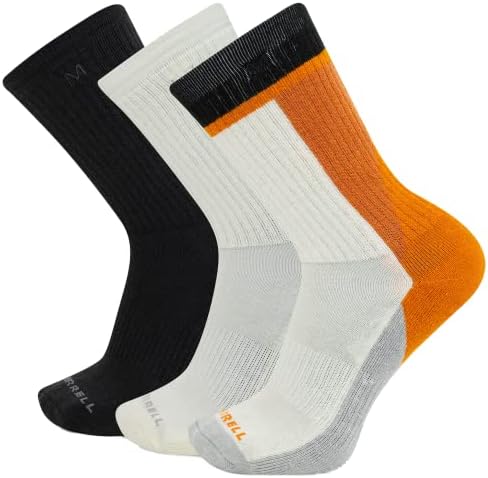 Мъжки и женски Вълнени туристически чорапи Merrell за всеки ден - 3 чифта в опаковка - Мека поддръжка на свода