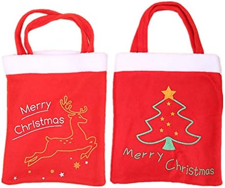 DOITOOL 2 бр 1 Комплект Чанти, Преносими Чанти-тоут Трайни Торбички За Съхранение (Червени) Коледен Декор