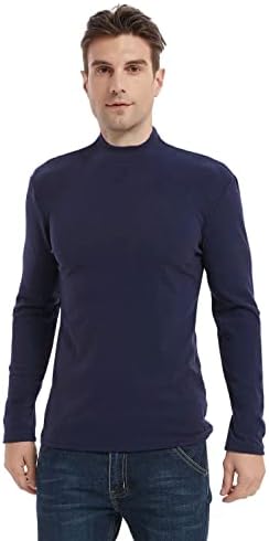 Мъжки приталенная Сверхмягкая тениска с имитация на turtlenecks Soojun