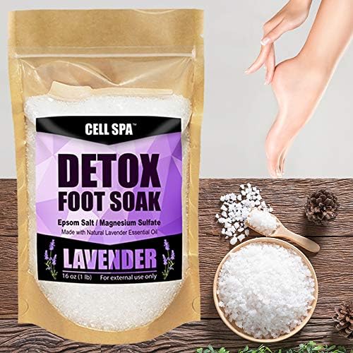 Cell Spa Детокс-ваната за крака Премиум-клас с 16 унции на английската сол с аромат на Лавандула магнезиев Сулфат