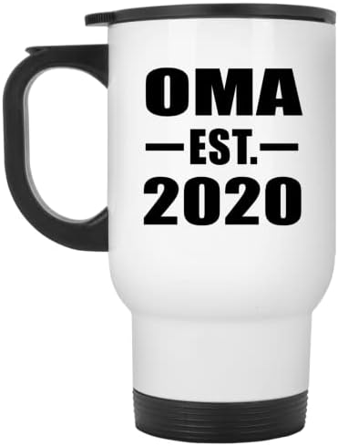 Designsify Oma, Основана през 2020 г., Бяла Пътна Чаша С Изолация от Неръждаема Стомана от 14 унции, Подаръци