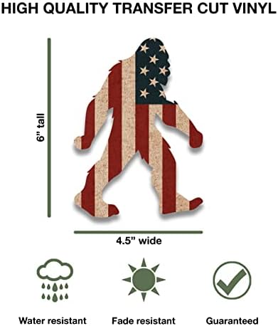 Стикер с флага на сащ с една вълнообразна флага на Снежен човек с височина 6 см– Vinyl стикер с американския