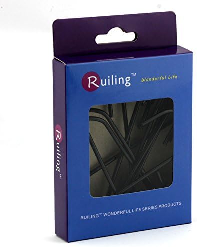 RuiLing 12 опаковки, 4.2 инча, Стомана S-образна кука с черен антистатическим покритие, Универсални куки за