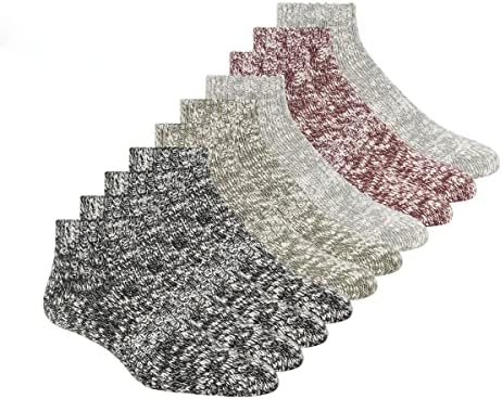 Водоустойчив Дамски Чорапи за ботильонов от Мека Памучна смес, Черно и сиво, Маслинено-Червен, 6 Двойки, 9,5,