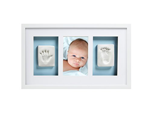 Стенни рамка Pearhead Babyprints Deluxe, Обратим Розово-Синьо Набор от Рамки За снимки с Отпечатъци от ръцете