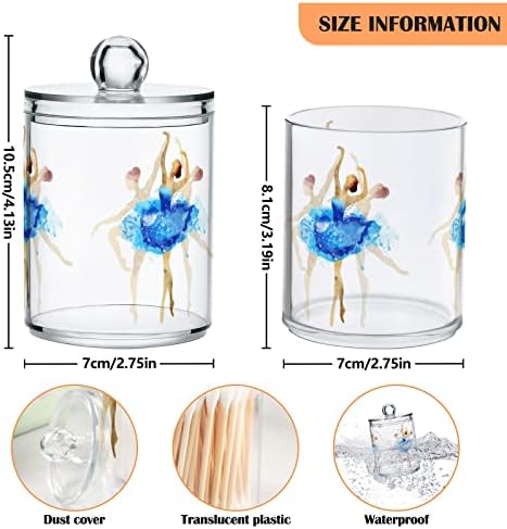 YYZZH Ballerina Балерина За танци в пастелни цветове, на 2 опаковки, Притежателят на Qtip, Диспенсер за Памучни