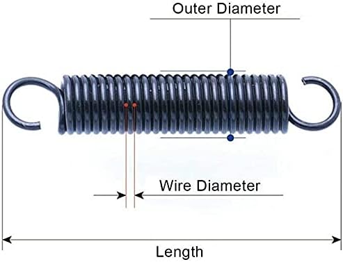 Пружина ACCDUER Система за компресиране на Удлинительная пружина с куки Диаметър на жицата 1 мм Малки пружини
