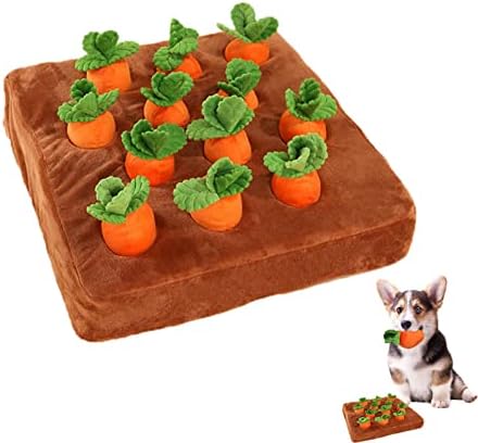 Мат с моркови за кучета, Интерактивни Плюшени играчки-пъзели за кучета, 2 в 1, Нескользящие Игри с Кърменето