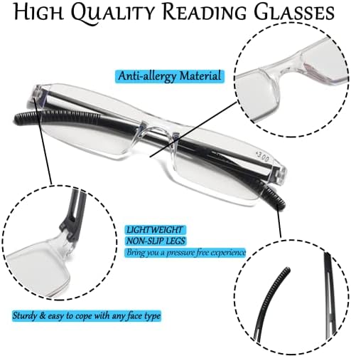 Viseng, 3 чифта очила за четене, блокер синя светлина очила, компютърни очила за четене за мъже и жени, модни
