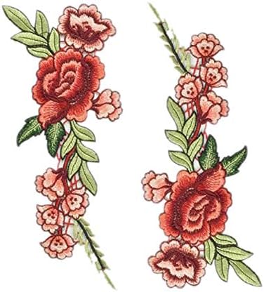 TENNER.Лондон комплект от 2 големи ивици с бродерия в формата на цветя Залепете желязо или пришейте Бродирана