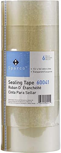 Оборудване запечатване лента за опаковане на Sparco 60041, 3-Инчов Сърцевина, 1-7 /8 инча x 164 Фута, 6 / PK,