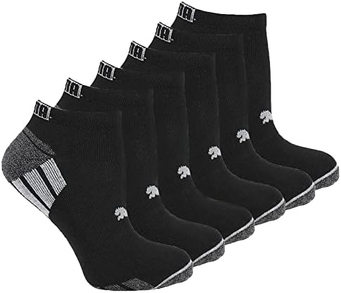 Мъжки Чорапи PUMA от 6 комплекта Наполовина Хавлиени Чорапи С ниско деколте и Чорапи - Черен