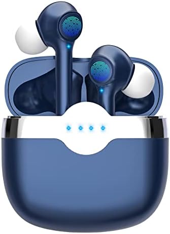 YHT 2 броя, 1 Комплект безжични слушалки лилав цвят с 1 сини слушалки Bluetooth