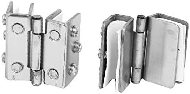 X-DREE 52 мм x 46 мм x 22 мм, Двойна скоба-правоъгълна форма Стъкло-Стъклени врати на панти 2 бр. (52 мм x 46