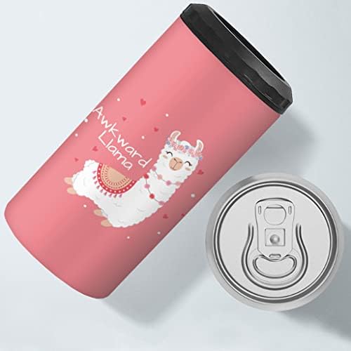 Охладител за тънки Кутии с изолация от розова лама - Очарователен Охладител за Консерви - Охладител за тънки