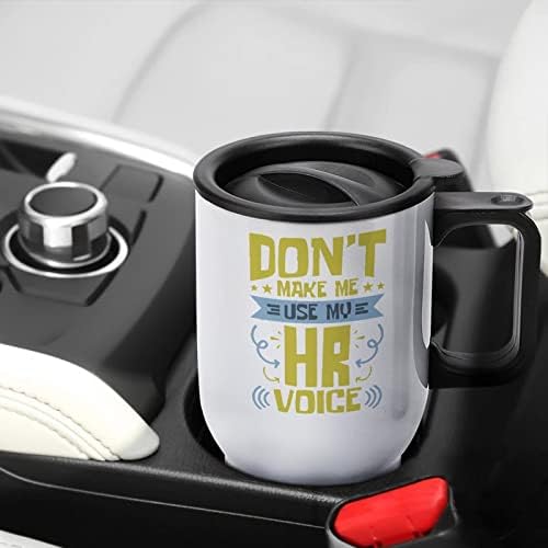 Човешки Ресурси HR Voice 14 унции Пътна Кафеена Чаша От Неръждаема Стомана С Вакуумна Изолация, Висока Чаша