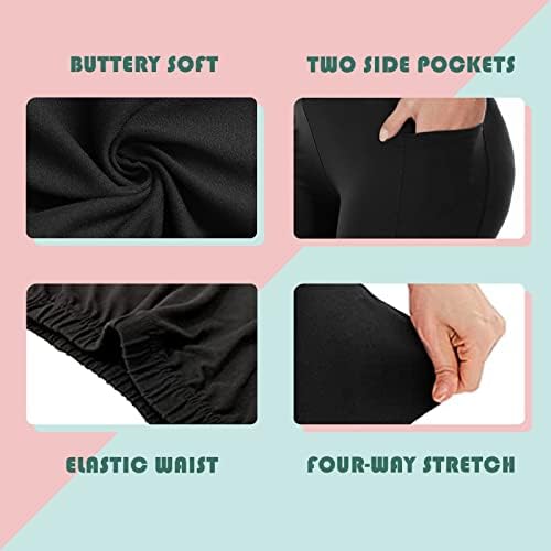 TNNZEET 3 опаковки байкерских шорти Голям размер за жени – 8 Мазни Меки Черни Спортни къси панталони за йога