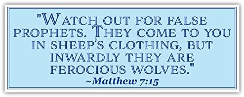 Матей 7:15 | Пазете се от лъжливите пророци | Стикер на колата 3x8 инча