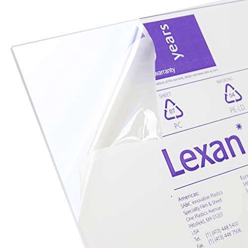 Лист Lexan - поликарбонат с дебелина 0,060 инча - 1/16 инча, Прозрачен, с Номинална размер 24 х 24 инча