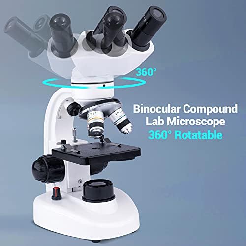 USCAMEL Led Бинокъла на Съставен Микроскоп с увеличение 40X-1000X, Професионален Съставен Микроскоп с Широкопольными