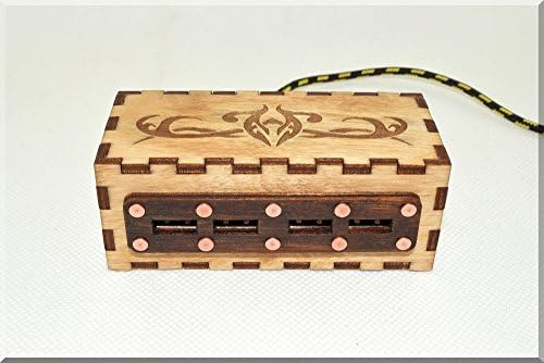 Автентична дървена 4-портов USB 2.0 hub-сплитер за ръчна работа с гравирани винтажными орнаменти. Steampunk