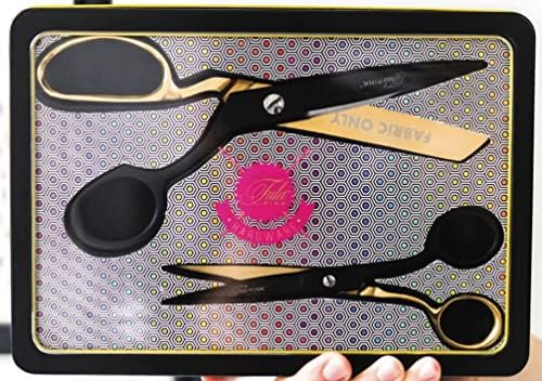 Комплект ножици Тульского Розово, Черно и златни цветове
