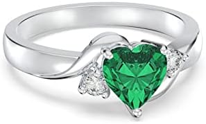 SHUSUKUE Сърцето/Квадратно Пръстен с Кристали, Пръстен с камък от Сребро, Персонални Сватбена Годежен пръстен