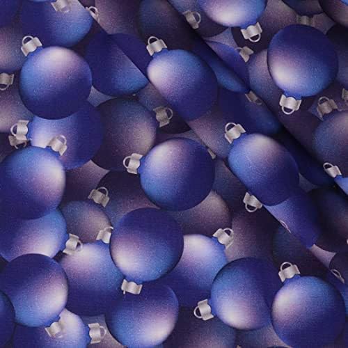 Коледни украшения от памучни тъкани Mook 2022, сини, на 15 ярда
