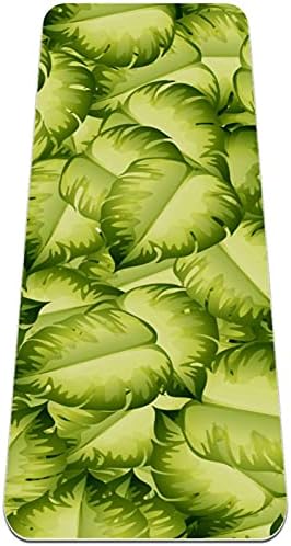 Дебела подложка за йога Siebzeh Green Leaves Премиум-клас от екологично чист каучук за здраве и фитнес, Нескользящий