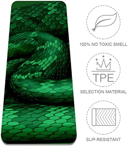 Дебела подложка за йога Siebzeh Green гърмяща змия Премиум-клас, в екологично Чист Гумена подложка за здраве