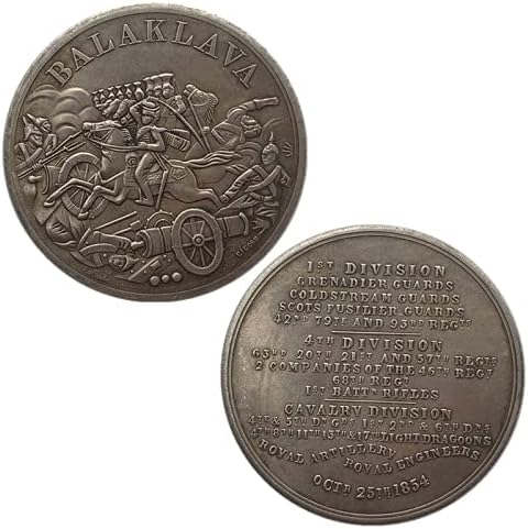 1854 Британската Балаклава Битката Месинг Стара Сребърен Медал Колекция На Craft Мед Сребърна Монета Възпоменателна