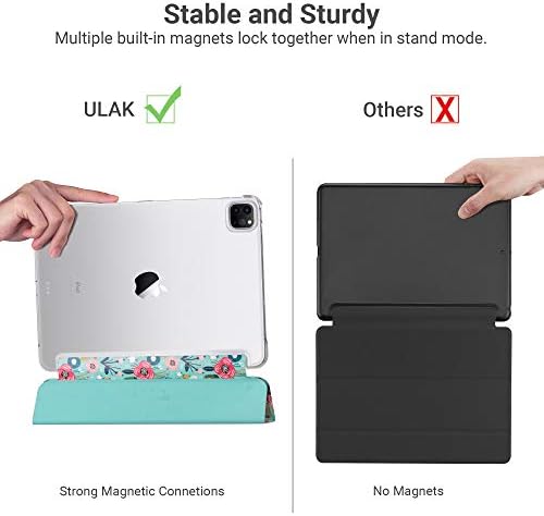 Калъф ULAK за iPad Pro 11 Инча 2020/2018, тънък, Лек smart-калъф с трехстворчатой стойка с функция за автоматично включване /изключване на захранването, Твърда делото за iPad Pro 11 (по