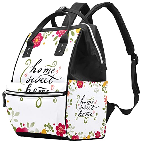 Цветя Home Sweet Home Чанти-Тоут за Памперси, Раница за майките, по-Голямата Голям Чанта за Памперси, Пътна
