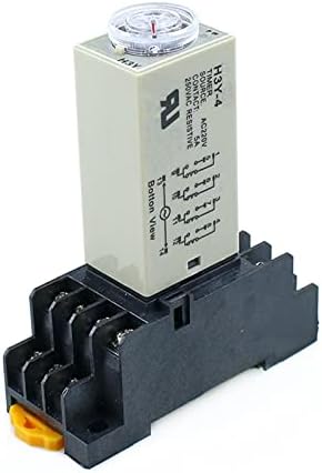 TINTAG H3Y-4 Реле закъснение на включване 0-10 М Таймер DPDT 14 контакти H3Y-4 DC12V DC24V AC110V AC220V (Размер: