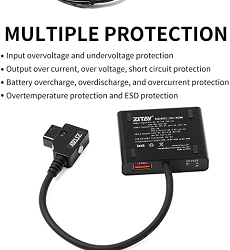 ZITAY Нова версия на D-Tap за бързо зарядно устройство USBC USBA PD, Dtap за USB-адаптер за зареждане на DSLR