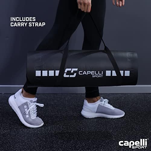 Спортен килимче за йога Capelli, нескользящий подложка за фитнес и тренировки от пеноматериала EVA с каишка