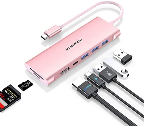 Допълнителен многопортовый хъб USB C с 4K, HDMI, 3 USB 3.0, устройство за четене на карти SD / Micro SD, 100