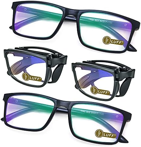 LUFF, 4 предмета, сгъваеми очила, мъжки и женски, прости очила за далекогледство, комбинация, принудителна синя