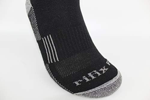 rifix 6 чифта Мъжки спортни Чорапи с мека подплата за джогинг Rib Crew, Памучни Нескользящие, Абсорбиращи Влагата