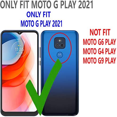 Калъф Moto G Play 2021, [Не е подходящ за G9/G7 Play], С [Защитно фолио от закалено стъкло пакет], 6 Фута устойчив
