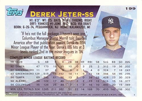 1995 Бейзболна картичка на Дерек Джетера Topps 199 - Бъдещите звезди