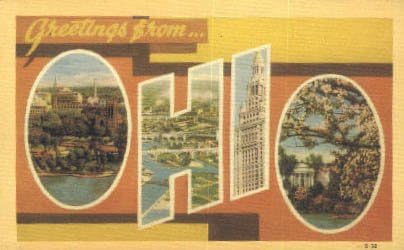 Пощенска картичка с поздрави от щата Охайо