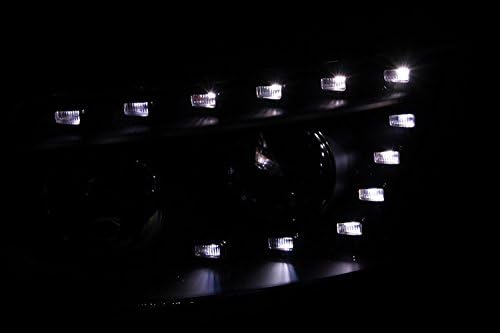 ANZO USA 111237 Черна Проекторная на Прожекторите с Кехлибар Рефлектор за Hyundai Santa Fe