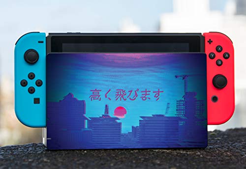 Vaporwave Японски Залез Дизайн на Винил Стикери Стикер на Кожата от egeek amz за докинг станция Nintendo Switch