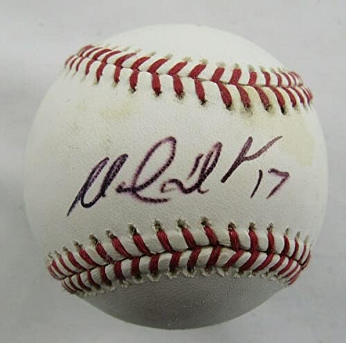 Мани Делкармен Подписа Автограф Rawlings 2007 World Series Baseball B108 - Бейзболни Топки с Автографи