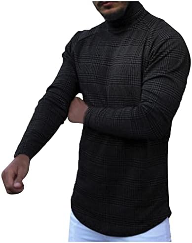 DuDubaby Мъжки Вълнен Пуловер Оверсайз Пуловер за Мъжете Поло с Дълъг Ръкав, Тънък Пуловер Свитшот Блуза, Топ