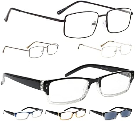 LUR 3 опаковки на метални очила за четене + 4 опаковки класически очила за четене (само 7 двойки ридеров + 1,25)