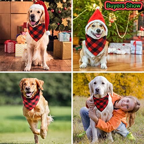 2 Опаковки Bandhan за кучета, Коледен Класически Каре Бивол, Коледна Кърпа за домашни Любимци, Шал, Триъгълни