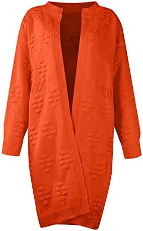 COKUERA Дамска Мода Есен Плътен Цвят Здраво Вязаный Жилетка С Джобове Дама Стилен Случайни Безплатен Отворен